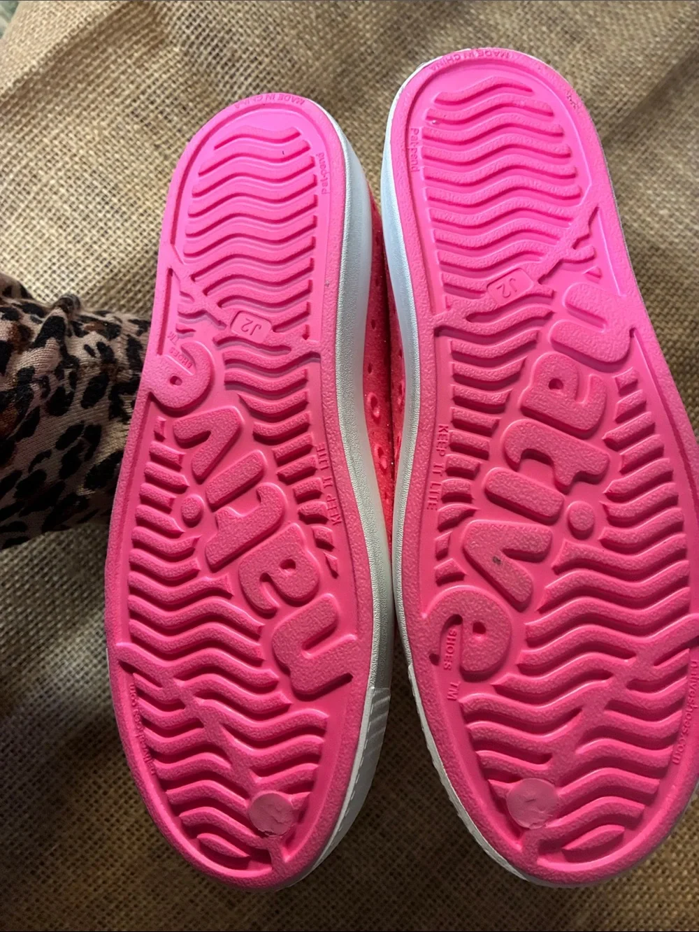 Pink glitter Native Jefferson Bling rubber shoes